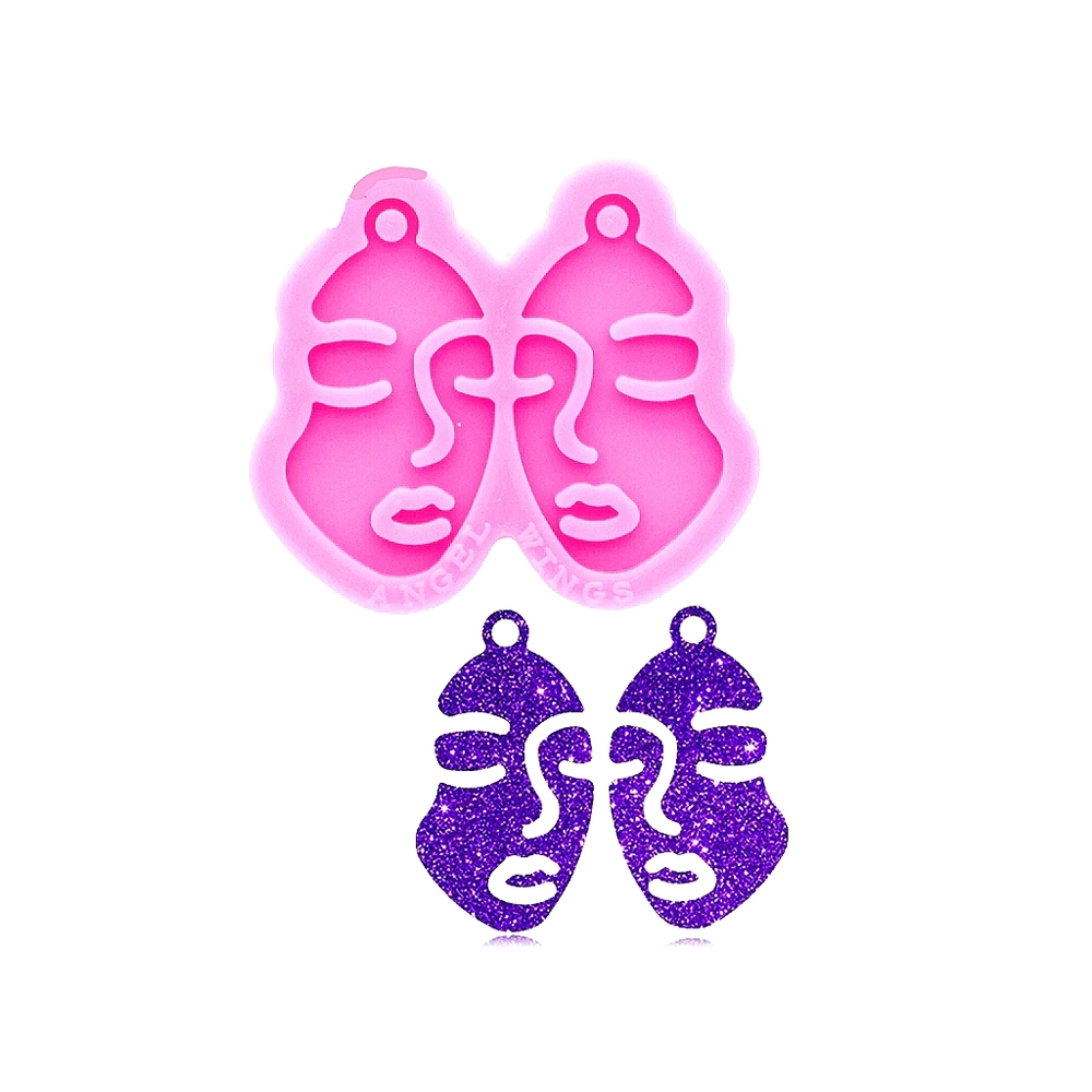 CUSTOM face resin earrings